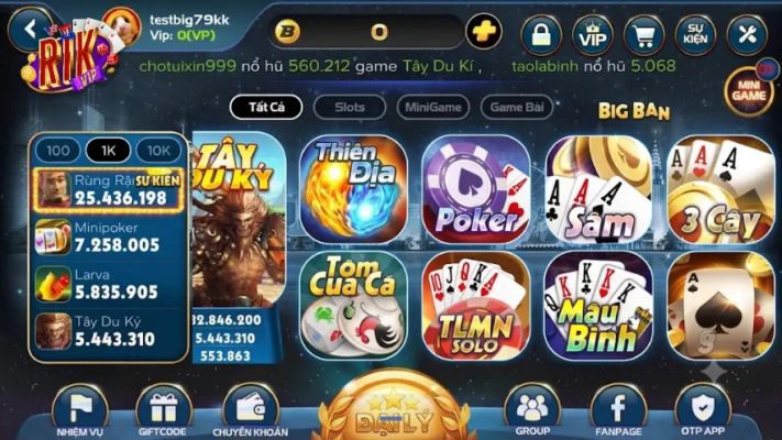 Mobile hay máy tính đều chiến được hết các trò trên RIKVIP